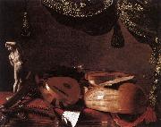 BASCHENIS, Evaristo Still-Life with Musical Instruments and a Small Classical Statue  www china oil painting artist